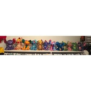 NWT Stitch Crashes Disney Plush Complete Set 12 Aladdin Aurora Snow White Lady